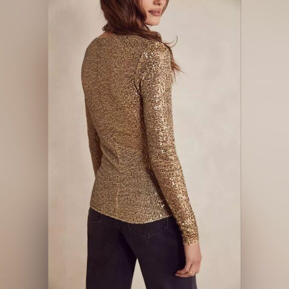 Intimately Free People Gold Rush Long Sleeve Top - NWT Sz Extra Small - Picture 2 of 5